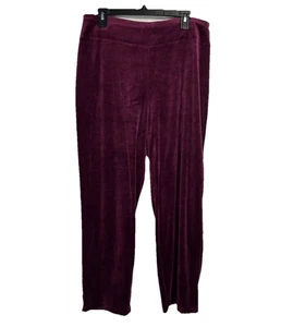New Talbots Pants Women’s Petite XL Velvet Velour Purple Stretch Joggers Sweats - Picture 1 of 5