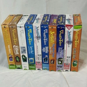 Vintage Veggie Tales VHS Lot Of 10 Christian Kids Shows Big Idea HTF Works! - Picture 1 of 4
