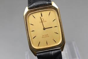[Casi COMO NUEVO] Reloj Omega De Ville Cal.1365 de cuarzo cuadrado dorado de 28 mm para hombre - Imagen 1 de 11