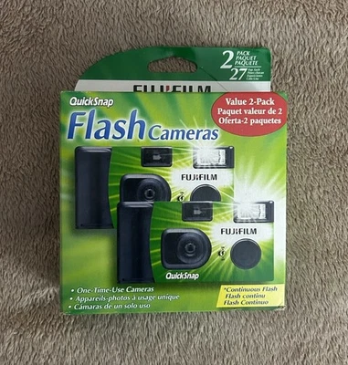 Twin-Pack Fujifilm QuickSnap Flash Camera (2 cameras total, 27 exp each) Exp9/25 - Image 1 of 3