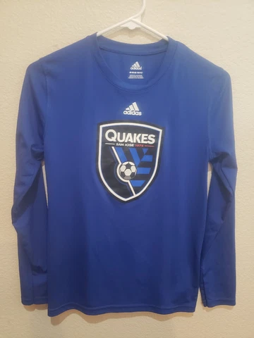 San Jose Earthquakes Blue Polyester Long Sleeve Shirt Youth M (10/12) Adidas Cover