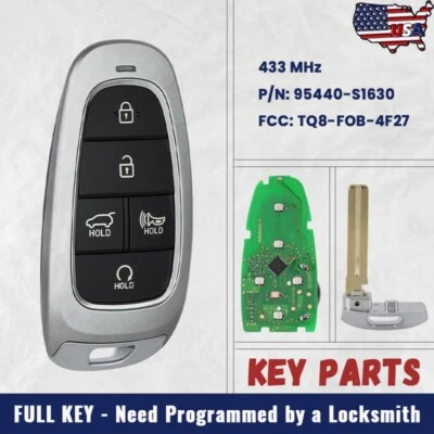 95440-S1630 para Hyundai Santa Fe 2021-2023 Smart Remote Llavero TQ8-FOB-4F27 Foto 1 de 4