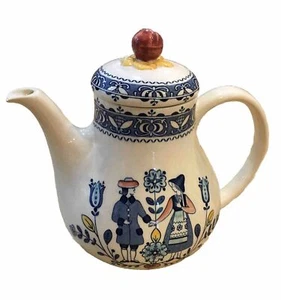 Vintage Johnson Bros Staffordshire alte Granit Herzen & Blumen Teekanne England lesen - Bild 1 von 10
