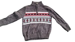 Retrofit Blue Gray Stripped Sweater 1/4 Zipper Cotton 2T Toddler Boy Winter Rag