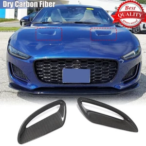 Dry Carbon Engine Hood Trim Air Vent Cover Fit For Jaguar F-Type 2Door 2021-2022 - Picture 1 of 12