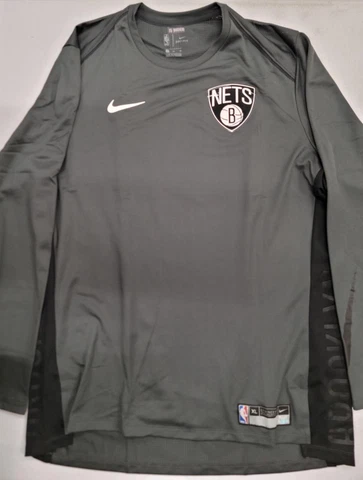 21102 Nike BROOKLYN NETS Game USED AUTHENTIC Long Sleeves Shooting SHIRT W/COA Cover