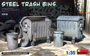 MINIART 1/35 Steel Type Trash Bins 2ea. Dumpster & Can Styles  MIA35636 - Picture 1 of 1