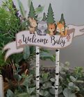 Woodland Animals Welcome Baby Shower Printed Cake Topper Doubled Layered!