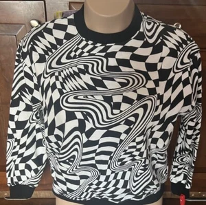 Wild Fable Herren Sweatshirt schwarz-weiß gemustert neu mit Etikett - Bild 1 von 2