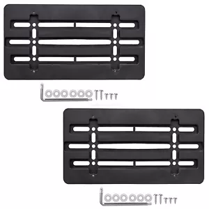 2x Universal Car License Plate Tag Holder Bumper Mounting Brackets with Screws - Bild 1 von 8