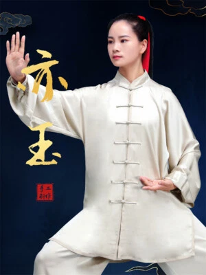 Women Kung Fu Tai Chi Mulberry Silk Uniform Martial Arts Wushu Handmade Taiji