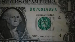 2017 Series $1 Dollar Birthda Note July 09, 1984 D07091489A - Picture 1 of 3