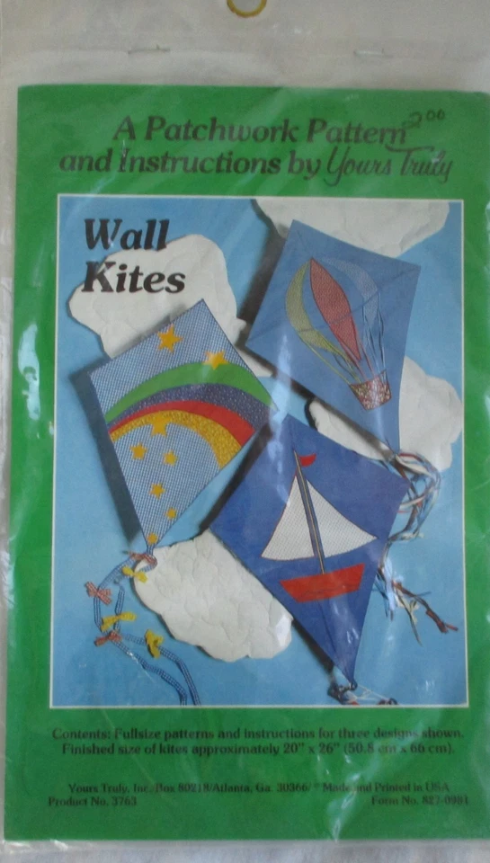 Yours Truly Pattern Wall Kites 20" x 26" UNOPENED Patchwork/Applique 3763 - Image 1 of 1