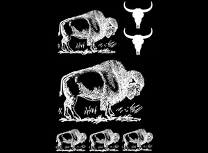 Calcomanías de vidrio fundido blanco de bisonte 7 piezas - Imagen 1 de 2