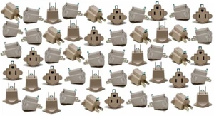 50 Stück Stecker Adapter 3 auf 2 Zinken Polarisiert Erdung AC Power ETL 125V Beige - Bild 1 von 9