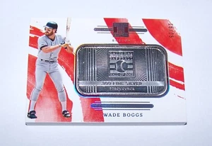 Wade Boggs 2024 Panini Impeccable HOF 1oz .999 Silver Bar MLB Red Sox 15/25 - Picture 1 of 3