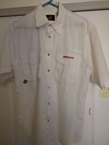 Authentic Mercury Marine Short Sleeve Fishing Shirt w/ Red Logo • VG+ Condition 