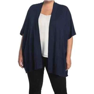 Tahari Batwing Sweater Navy Blue Pullover Oversized Tunic Poncho Size 2X - Picture 1 of 7