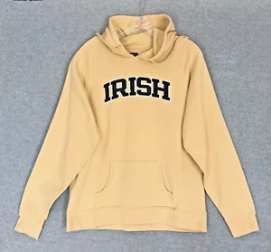 Vintage Champion Notre Dame IRISH Hoodie Youth XL Tan Embroidered Sport Stretch - Picture 1 of 7