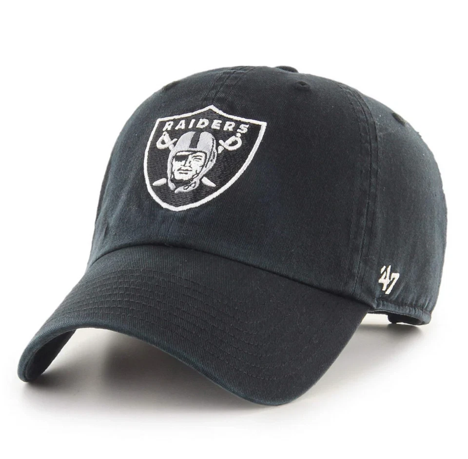 Oakland Raiders Dadhat 47 BRAND Cap Clean up Dad Hat Black