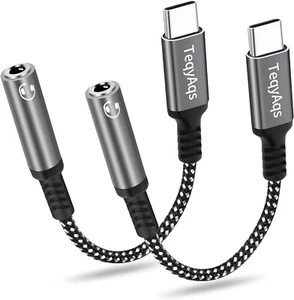 2-Pack USB Type-C to 3.5mm Headphone Jack Adapter USB-C to Aux Audio Dongle - Picture 1 of 6
