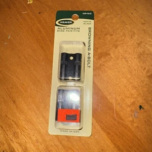 Weaver 48462 Aluminum Scope Mount Base Pair for Browning A Bolt Matte Black - Picture 1 of 2