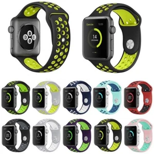 For Apple iWatch 4/5/6 /SE/7/8/9/10th Series Silicone Strap Watch Sport Band - Picture 1 of 45