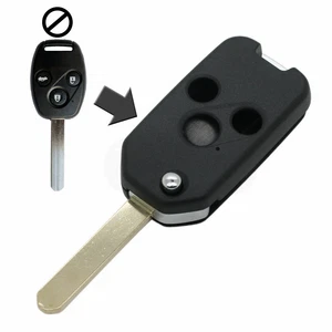 Carcasa de llave abatible + reacondicionamiento en blanco para HONDA Odyssey Accord CR-V Fit llave remota 3 B - Imagen 1 de 3