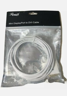 NEW Rosewill RCDC-14020 - 15-Foot White Mini DisplayPort to DVI Cable 1080p, M/M - Image 1 of 3