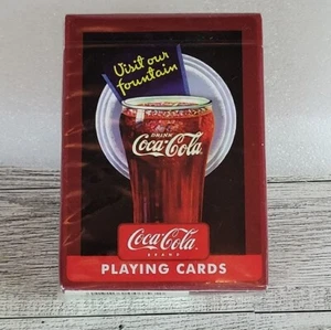 Coca Cola Playing Cards Visit Our Fountain Coke Bicycle Retro advertisement pics - Picture 1 of 5
