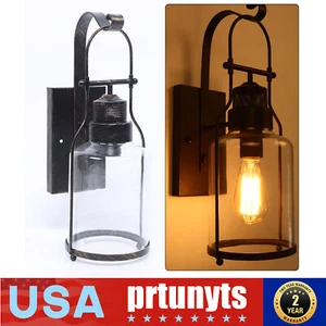 Retro Lantern Antique Vintage Rustic Lamp Wall Sconce Light Fixture Indoor New - Picture 1 of 10