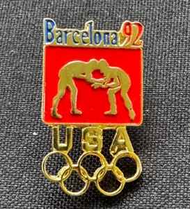 Olympiade Barcelona 1992 Ringerringe Team USA Anstecknadel - Bild 1 von 2