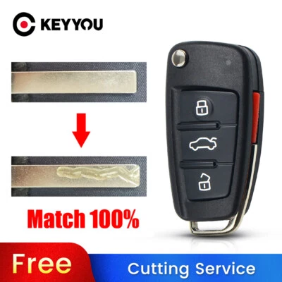 BLADE CUT by PHOTO Car Key Case For Audi A1 A3 Q3 Q7 R8 A6L TT TTS R8 S3 S6 RS3 - Image 1 of 4