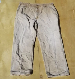 Size 38x30 Carhartt Men Dungaree Khaki Pants- Carpenter Fit Construction - Picture 1 of 10
