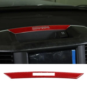 Center Console Storage Box Letter Panel Trim for Dodge Ram 2018+Red Carbon Fiber - Picture 1 of 9