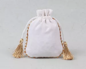 200 PCS Cotton Drawstring Jewelry Bag Handmade Wedding White Gift Pouch 3x4" - Picture 1 of 7