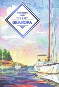 Loving FATHER'S DAY Card FOR GRANDPA, Nautical Sailboats Sunset by Hallmark +✉ - Picture 1 of 5