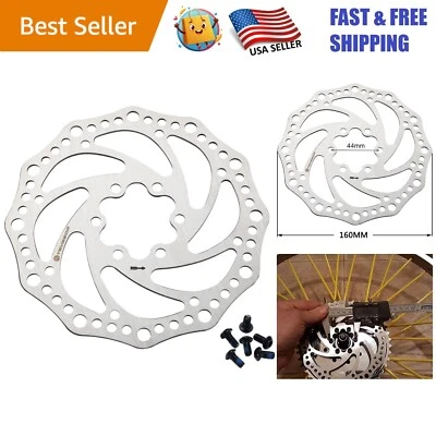 Rotor de freno de disco para bicicleta 160 mm - Acero inoxidable ligero con 6 pernos Foto 1 de 4