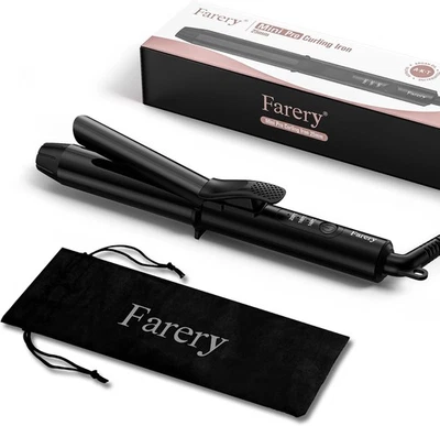 FARERY Mini Curling Tongs Dual Voltage, 25mm Mini Hair Curler for Short & Long  - Image 1 of 4