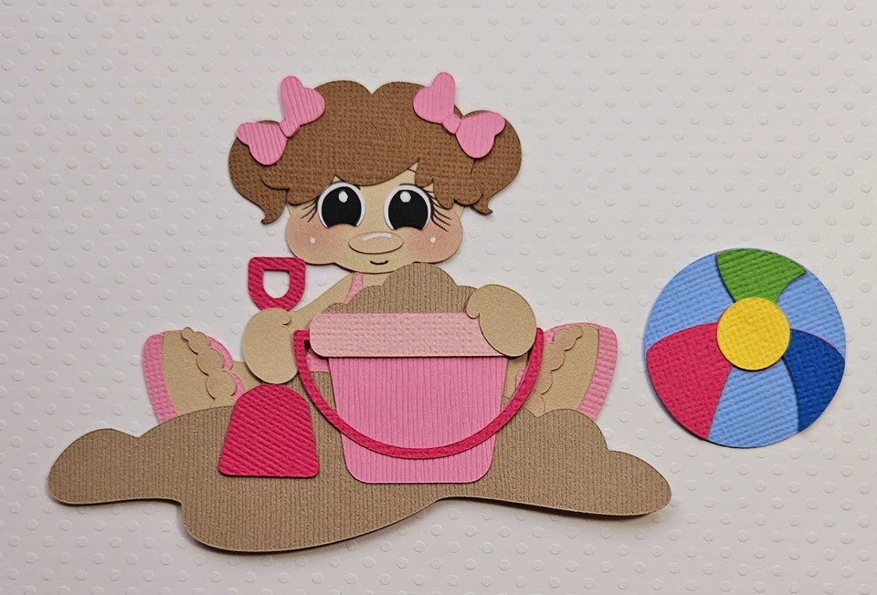 Cabello castaño Sandy Beach Girl. Álbum de recortes, piezas de papel para hacer tarjetas Foto 1 de 1