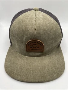 VA RVCA Ballmütze Logo oliv Cord Druckknopflasche Netz verstellbar - Bild 1 von 8