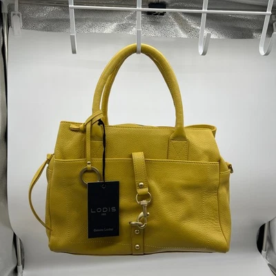 Bolsos de mujer LODIS Texas cuero Morgan cartera con correa bandolera mostaza picante  Foto 1 de 4