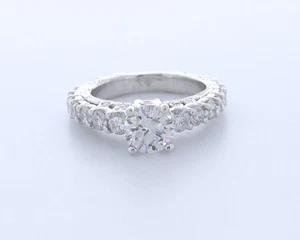Vintage-Akzentring 3,0 kt zertifizierter laborgefertigter Diamant D/VS1 Rundschliff 14 K Gold - Bild 1 von 4