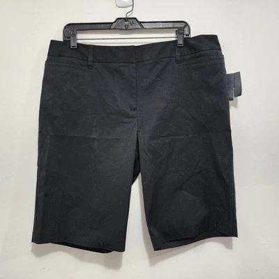 NEW Liz Claiborne Sloane Classic Bermuda Chino Shorts Black Women's Size 16 - Image 1 of 4