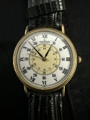 Reloj Suizo Movado Vintage Ref 87-59-885 Esfera Romana Resistente al Agua FUNCIONA Foto 1 de 2