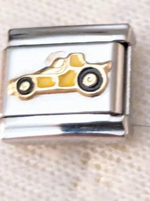 Auténtico Dije Zoppini Italiano Amarillo Coche de Carreras Envío Gratis K11 Foto 1 de 4