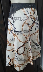 Karen Millen Silk And Denim Skirt. Fully Lined Size 12 Eu40 - Picture 1 of 13