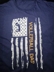 Mens 2XL Volleyball Dad Tshirt Blue - Picture 1 of 9