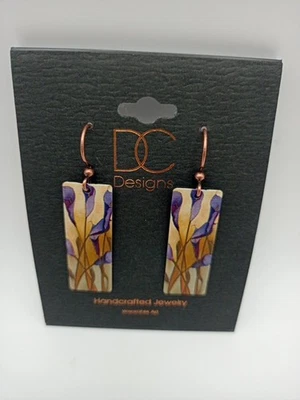 Pendientes DC Designs Art Nouveau Cobre Metal Trabajo Giclee Impresión Hechos en EE. UU. Foto 1 de 4