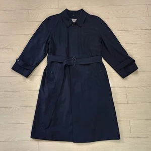 Abrigo BURBERRY Lana Trench Línea A Para Hombre 42S Forro Negro De Colección Largo Botón Frontal - Imagen 1 de 12